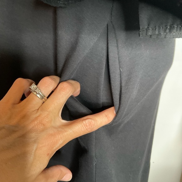 Peruvian Connection Black Boatneck Flare Cuff Knee Length Dress Size Small - Picture 8 of 8